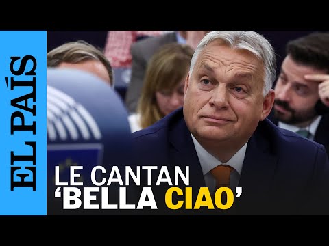 Eurodiputados de La Izquierda cantan 'Bella ciao' tras la intervención de Orbán en la Eurocámara