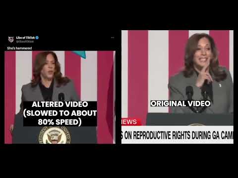 LOOK HOW TRUMP CLOWNS SLOWED Kamala Harris clip TO SPREAD A LIE