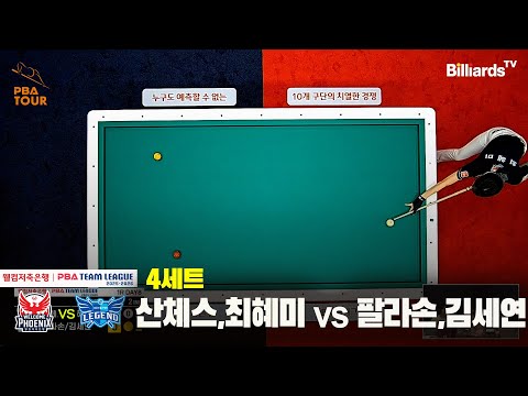 4세트 웰컴저축은행(산체스,최혜미)vs휴온스(팔라손,김세연)[웰컴저축은행 PBA팀리그 25-26 1R]