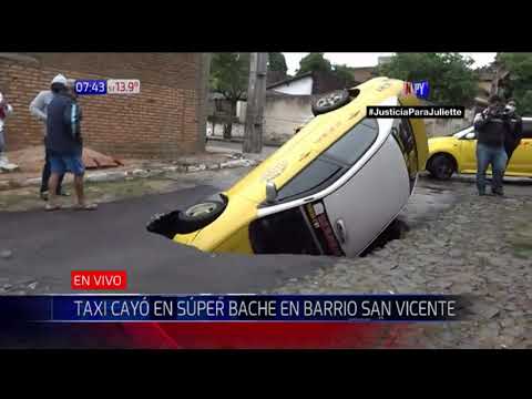 Cráter se traga un taxi entero en Asunción