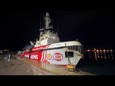 Preparations on board of ship due to carry aid from Cyprus to Gaza