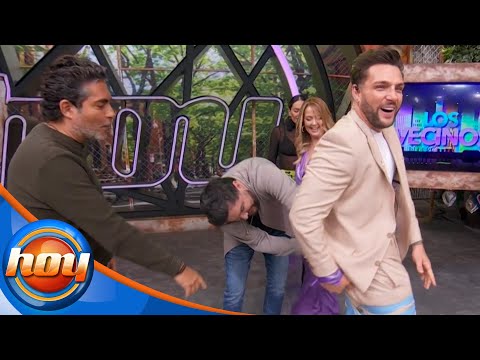 Nicola Porcella termina con el pantalón ROTO durante el juego 'Los Vecinos' | Programa Hoy