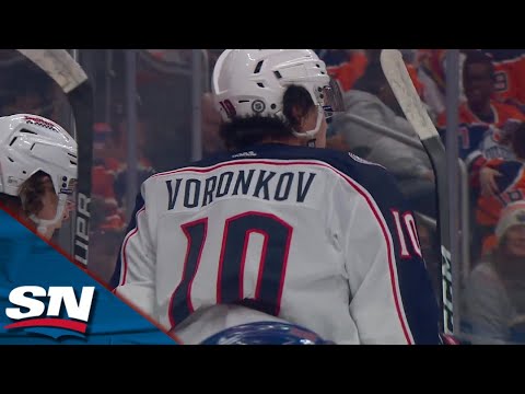 Blue Jackets Dmitry Voronkov Scores Off Give-And-Go After Oilers Turnover