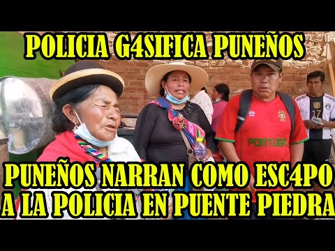 AYMARAS Y QUECHUAS HOY FUERON G4SIFICADO POR LA POLICIA EN PUENTE PIEDRA CUANDO MARCHABAN..