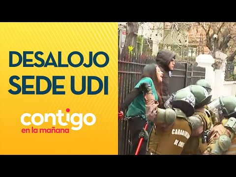 ¡NO ME PEGUE!: El caótico desalojo en sede de la UDI por protesta - Contigo en la Mañana