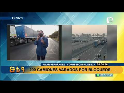 Paro en Ica deja 200 camiones varados: 4 tramos de Panamericana Sur amanecen bloqueados