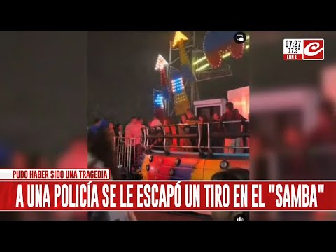 Policía se subió al Samba con el arma, se le escapó un tiro e hirió a dos personas