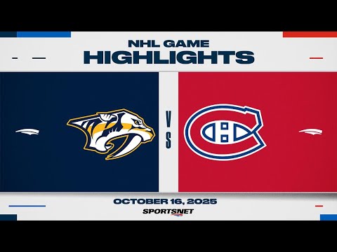 NHL Highlights | Predators vs. Canadiens - October 16, 2025