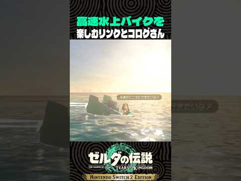 高速水上バイクを楽しむリンクとコログさん【ゼルダの伝説 ティアキン】