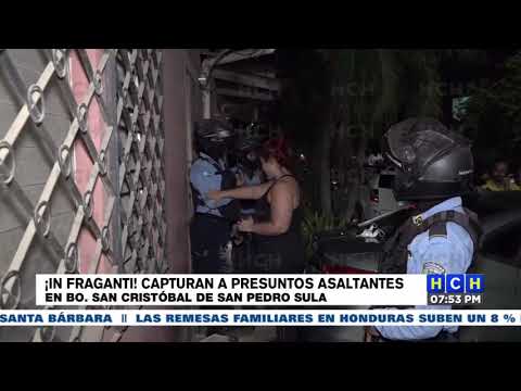 Capturan a presuntos asaltantes en el barrio San Cristobal de San Pedro Sula