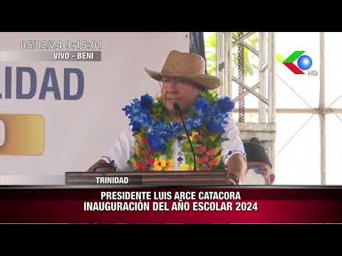 PRESIDENTE LUIS ARCE CATACORAINAUGURACION DEL ANO ESCOLAR 2024