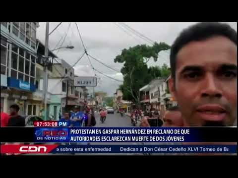 Protestan en Gaspar Hernández en reclamo de que autoridades esclarezcan muerte de dos jóvenes