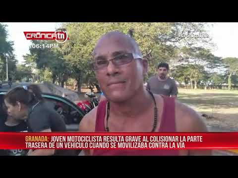 Motociclista resulta con lesiones al impactar con vehículo en Granada – Nicaragua