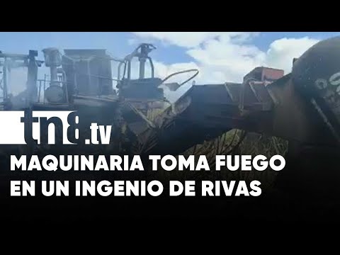 Susto para obreros de ingenio CASUR al tomar fuego una máquina pesada, en Rivas - Nicaragua