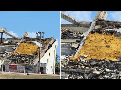 Vídeo tras colapso de techo en el estadio Sixto Escobar