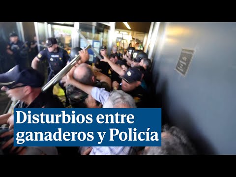 Disturbios entre ganaderos y la Policía en Salamanca