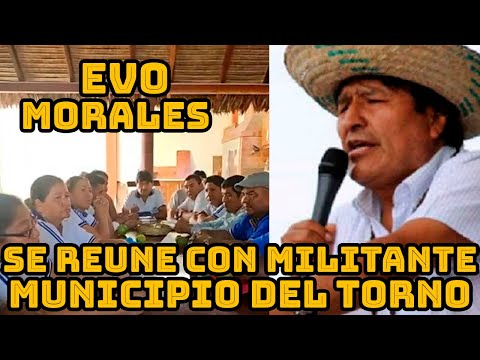 EVO MORALES ESCUCHA A LAS DELEGACIONES QUE LLEGARON DE SANTA CRUZ MUNICIPIO EL TORNO..