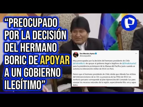 Evo Morales critica a Gabriel Boric por apoyar a Perú para liderar la Alianza del Pacífico
