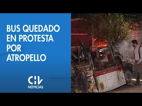 Bus del Transantiago resultó quemado tras manifestaciones en Maipú