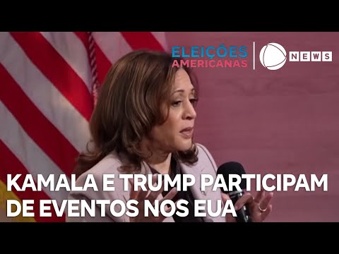 Kamala e Trump participam de eventos em meio às campanhas nos EUA