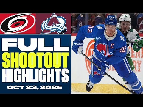 Carolina Hurricanes at Colorado Avalanche | FULL Overtime Highlights - October 23, 2025