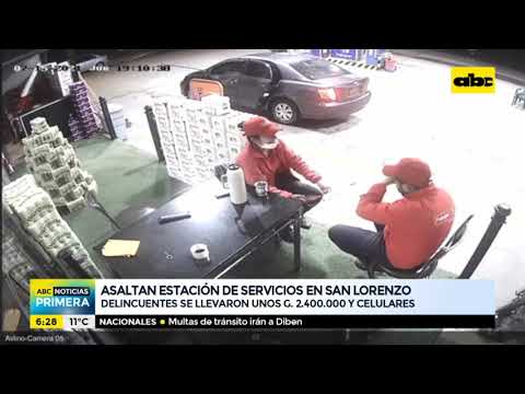 Violento asalto a estación de servicio en San Lorenzo