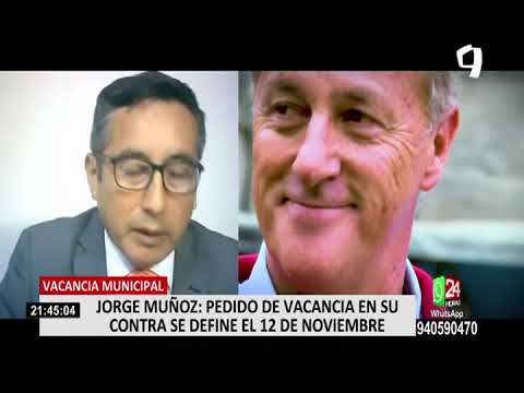 Solicitud de vacancia contra Jorge Muñoz se evaluará el viernes 12 de noviembre