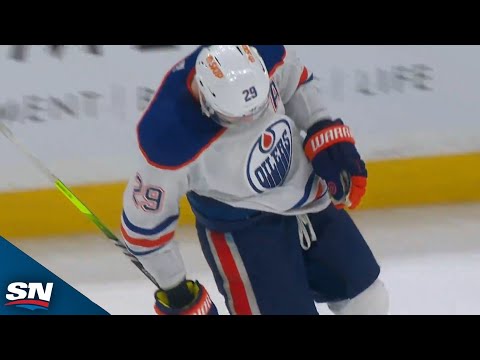 Leon Draisaitls Tip Goes Over The Head Of Linus Ullmark As Oilers Even Up Late vs. Bruins