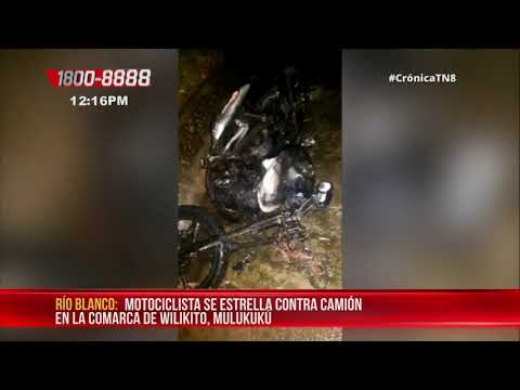 Mulukukú: Motociclista se estrella contra camión al viajar a exceso de velocidad - Nicaragua