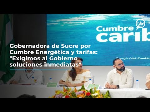 Gobernadora de Sucre por Cumbre Energética y tarifas: Exigimos al Gobierno soluciones inmediatas