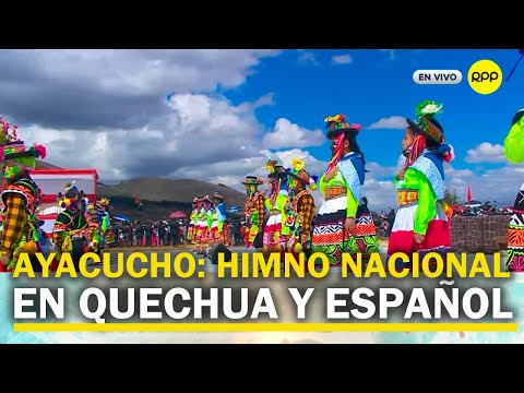 Ceremonia simbólica: Himno Nacional se entonó tanto en quechua como en español
