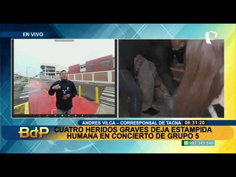 BDP Tacna: esto es lo que se sabe de los heridos tras estampida humana en concierto de Grupo 5