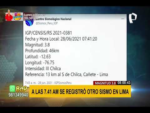 Sismo de magnitud 3.8 vuelve a sacudir la región Lima