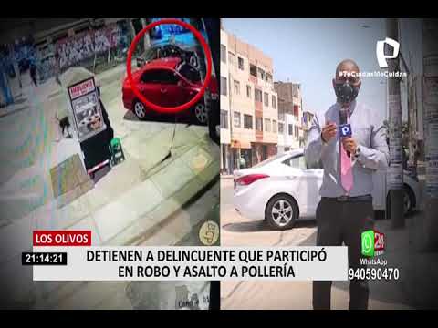 Los Olivos: detienen a delincuentes abordo de auto que habría participado de atraco en pollería