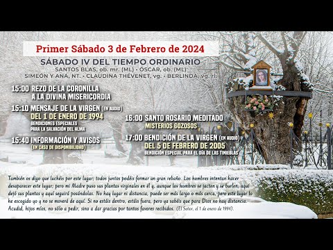 Primer Sábado 3 de Febrero 2024: ROSARIO MEDITADO (Misterios Gozosos) en DIRECTO desde Prado Nuevo