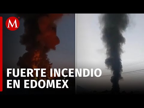 Incendio en recicladora de PET en Tenango del Valle, Edomex