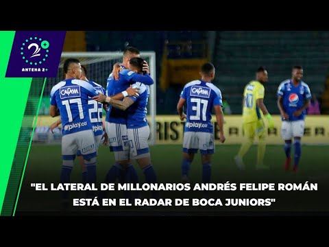 EN LA JUGADA - El lateral de Millonarios Andrés Felipe Román está en el radar de Boca Juniors