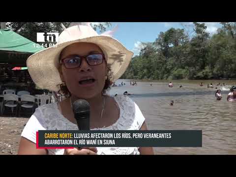 Lluvias afectaron los ríos, pero veraneantes abarrotaron El Wani en Siuna - Nicaragua