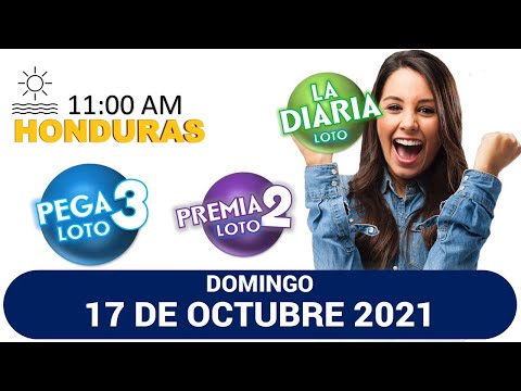 Sorteo 12 AM Resultado Loto Honduras, La Diaria, Pega 3, Premia 2, DOMINGO 17 de Octubre 2021
