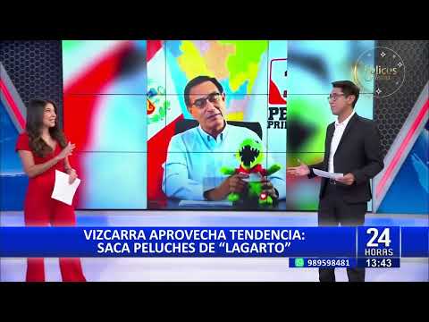24Horas Martín Vizcarra saca peluches de Lagarto