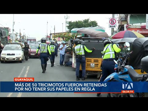 Tricimotos que circulan en Guayaquil fueron retenidas