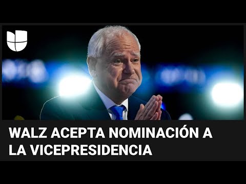 En un minuto: Tim Walz acepta la nominación del partido demócrata a la vicepresidencia