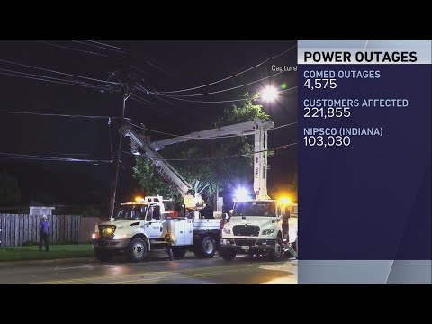 Power outages throughout Chicagoland and Northwest Indiana from Monday night's storms