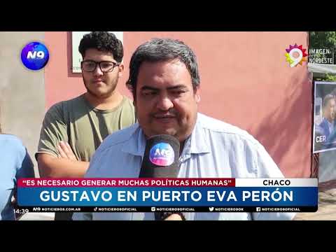 GUSTAVO EN PUERTO EVA PERÓN - NOTICIERO 9