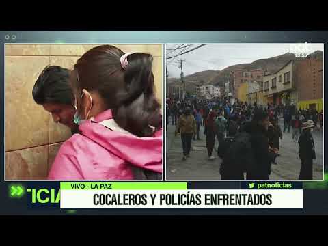 Duro enfrentamiento entre Cocaleros y Policías en la ciudad La Paz