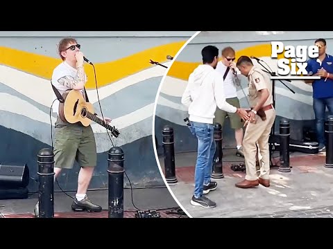 Ed Sheeran's busking performance gets shut down by police in India