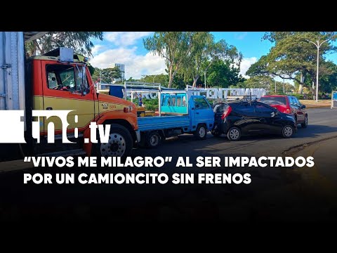 Camión sin frenos causa múltiple colisión y deja dos heridos en Managua