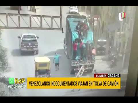 Tumbes: Detienen a extranjeros indocumentados viajando en tolva de camión