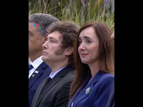 El abrazo entre Milei y Villarruel en el homenaje a los caídos de la Guerra de Malvinas