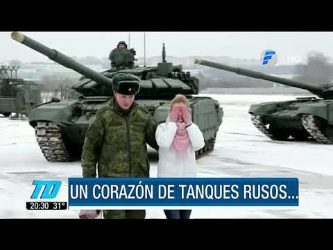 Militar ruso hizo un corazón con tanques para pedir matrimonio